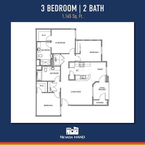 three bedroom floorplan